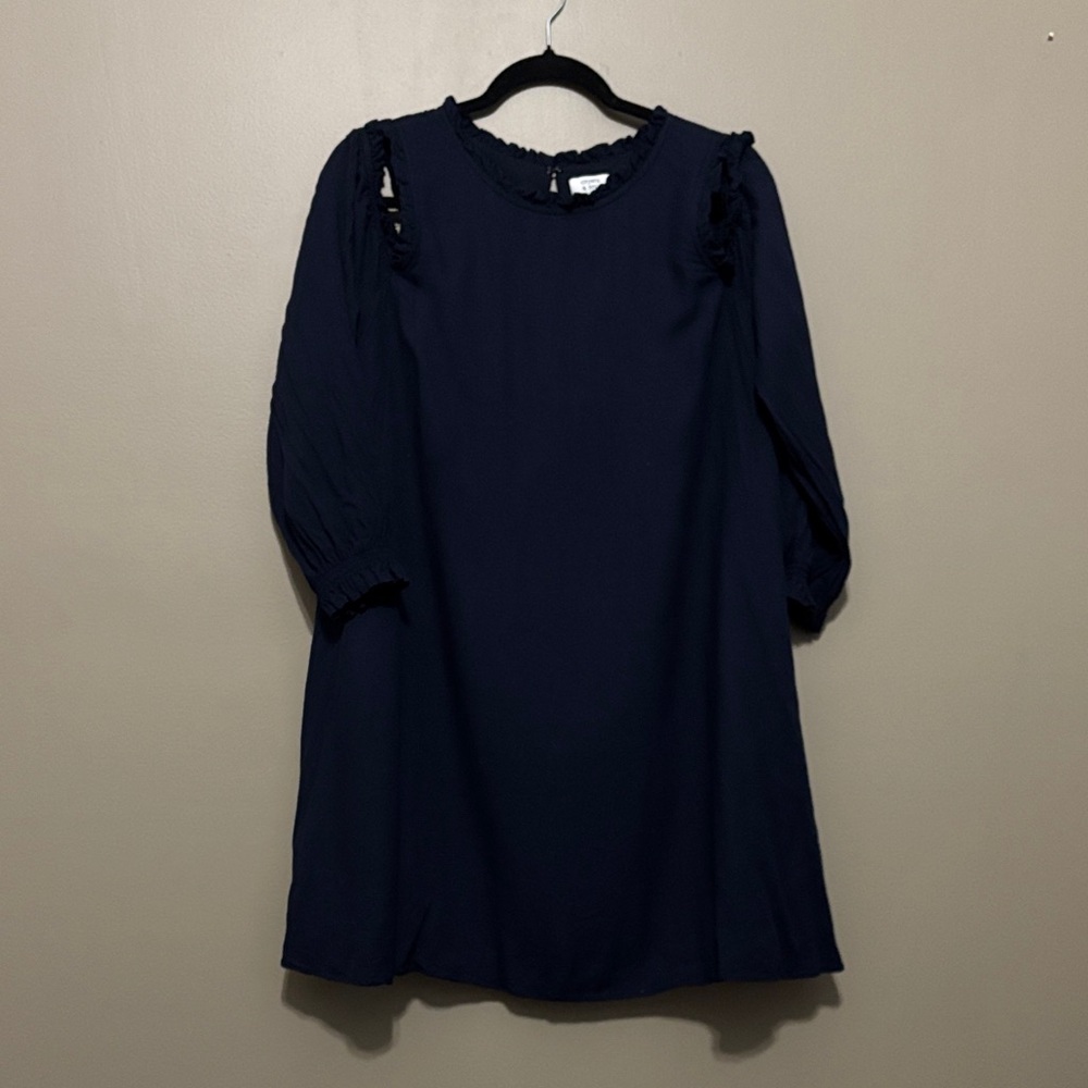 Navy Blue‎ Cold-Shoulder Dress